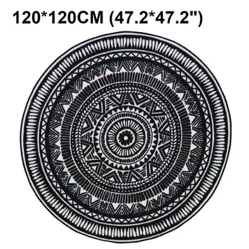 

120X120 Morocco Round Carpet Bedroom Style Tassel Cotton Rug Hand Woven National Classic Tapestry Sofa Cushion Tatami Floor Mats
