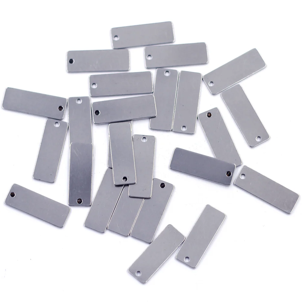 Alipis Etiquetas Rectangulares De Acero Inoxidable Ranuradas