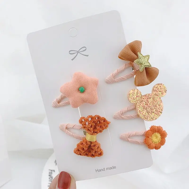Girls Hair Accessories 5/6pcs/Set Hair Clips for Girls Baby Cute Cartoon Animal Kids Hairpins Flower Barrettes Headdress