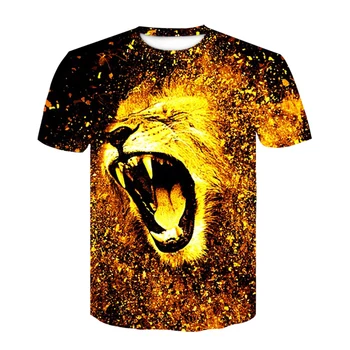 

Golden Lion tshirt Men t shirt 3D t-shirt Autumn Tee Printed Top Brand Streatwear Male Harajuku Unisex Short clothes 2020