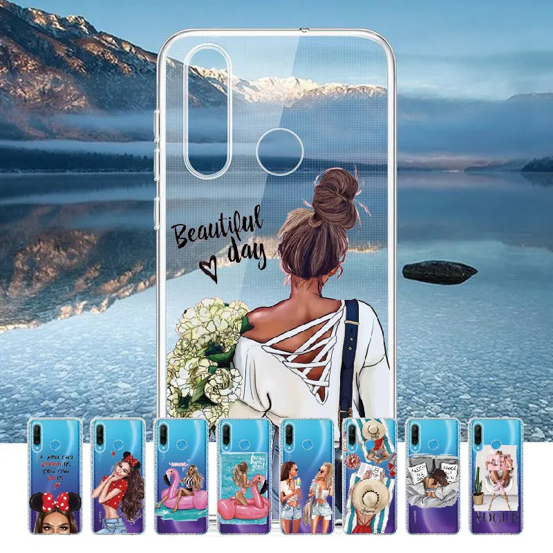 Модный Стильный чехол Queen для девушек Huawei Honor Mate 10 20 Nova P20 P30 P Smart мягкий прозрачный