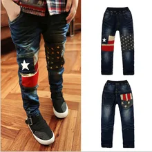 Детская одежда; джинсовые брюки для мальчиков; сезон весна-осень; Новинка года; стильные детские брюки в Корейском стиле; Лидер продаж