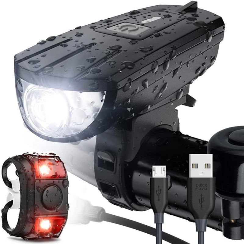 300 Lumens Bicycle Light Mountain bike USB Rechargeable Bike Light Safety Warning Front Lamp Front Headlight Bicycle Accessories