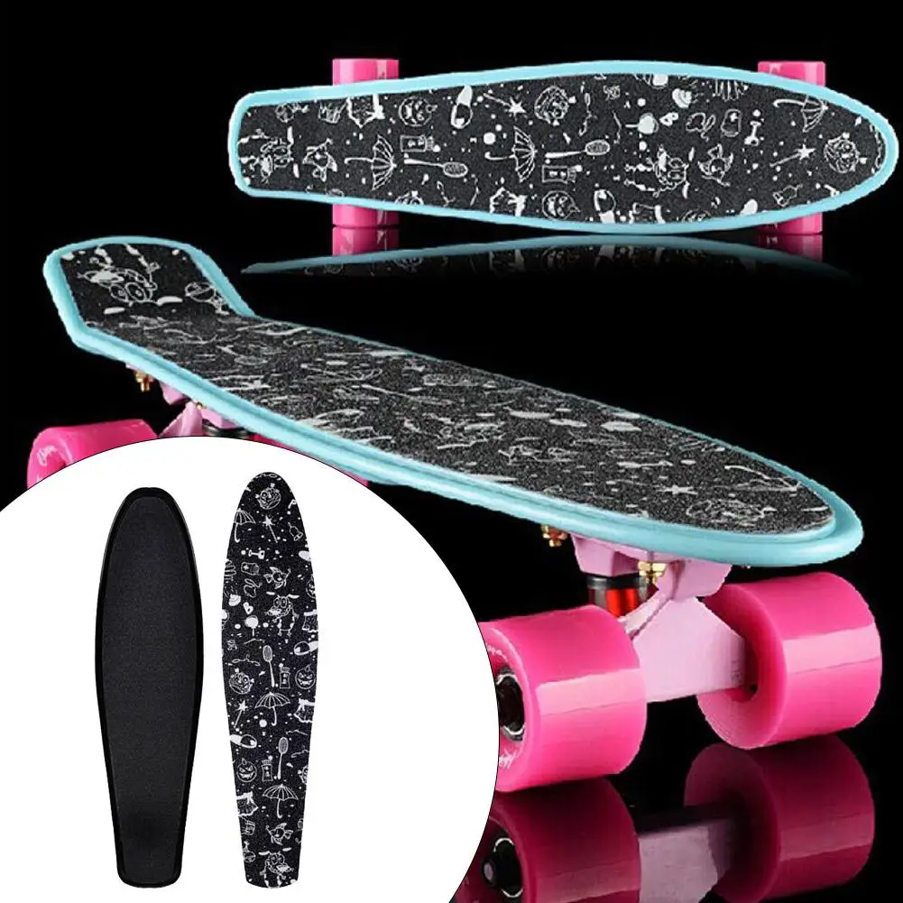 22 ''Fish Board Skateboard Grip Tape Sheet Scooter Impermeabile Longboard Griptape Penny Fishboard Carta Vetrata Sticker Grip Tape