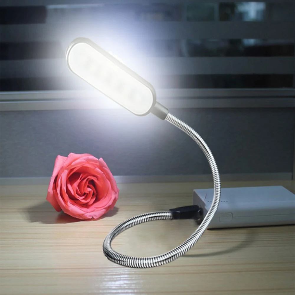 LED Desk Lamps Portable USB 360 Degree DC 5V Flexible Adjustable Table Lamp 6 LEDs Reading Book Lights Nightlight For Laptop PC