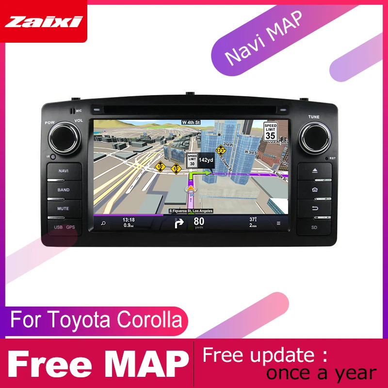 ZaiXi android автомобильный dvd gps мультимедийный плеер для Toyota Corolla 2004 ~ 2012 Навигатор