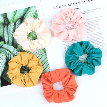 

1PC Fashion Solid Color Satin Hair Rope Ties For Girls Women Elastic Hair Bands Scrunchie Sweet Hair Accessories Ponytail Holder