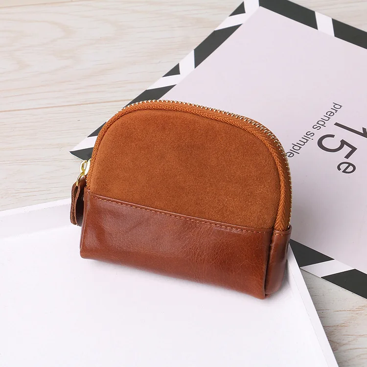 

2017 Women's Carrying Purse Oil Wax Leather Shell Bag Genuine Leather Mini Coin Bag