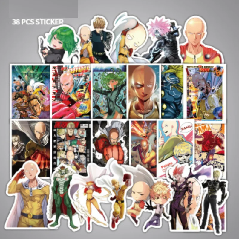 38 шт./упак. One Punch Man классические наклейки скейт гитары Чемодан для ноутбука |