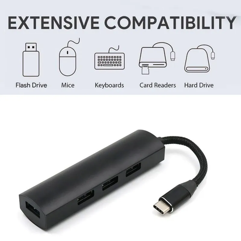 4 портовый ультра тонкий usb концентратор для компьютера/мобильного телефона