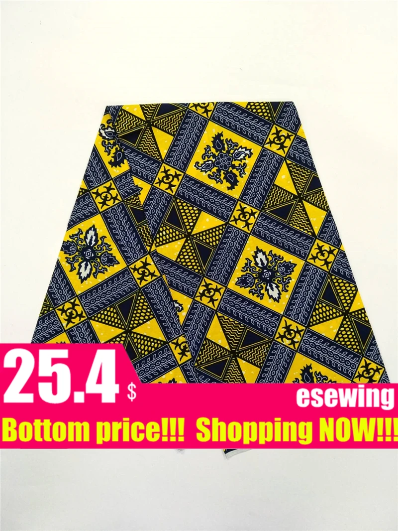 New African real wax print fabric 6 yards Cotton Ankara Nigeria Ghana dutch real wax for patchwork sewing african dresses 12103 - Цвет: 33