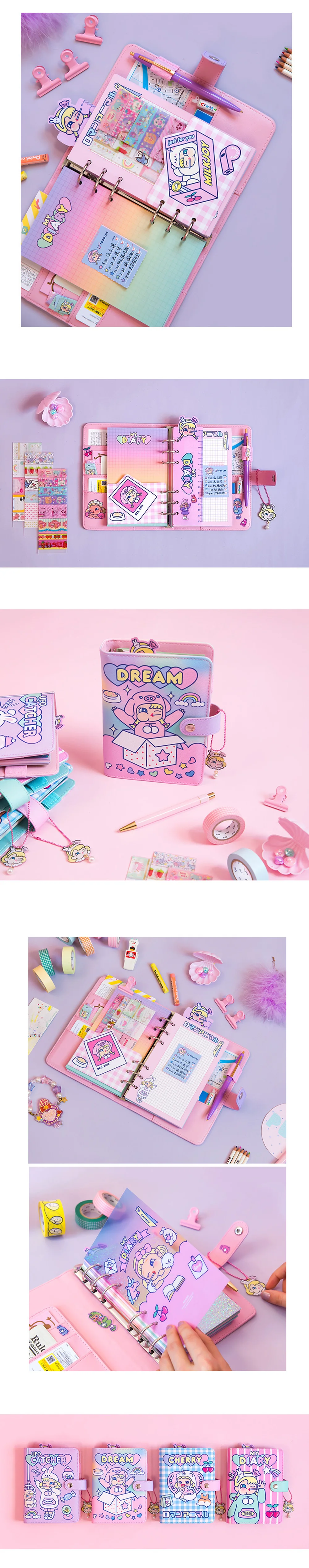 Милый блокнот A6 Binder Bullet Journal Kawaii Spiral Note Book Back to School, ежедневник, планировщик, органайзер, замечательная настольная книга