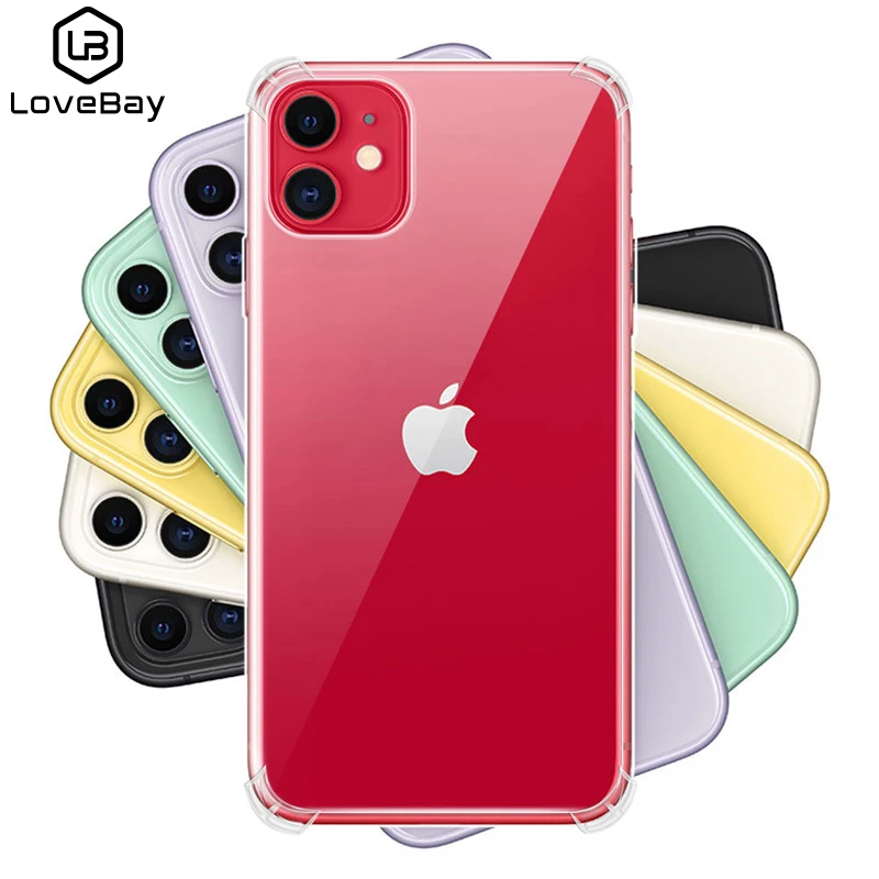 Lovebay модный прозрачный чехол для телефона для iPhone 11 Pro X XR XS Max 7 8 Plus TPU подушка безопасности анти-осенняя оболочка для iPhone 6 6s