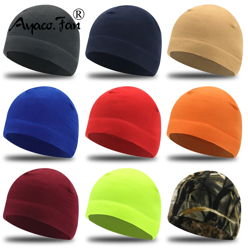 

Solid Beanie Hat Soft Polar Fleece Caps for Autumn Winter Men Outdoor Keep Warm Ear Protected Melon Street Beanies Women Hats