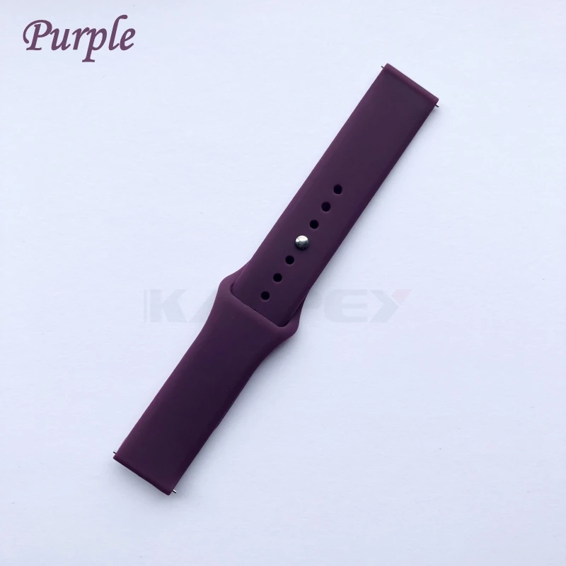22 мм мягкий силиконовый ремешок для часов, ремешок для Xiaomi Huami Amazfit Pace, умные часы, сменный цветной браслет, ремешок на запястье, ремни - Цвет: Фиолетовый