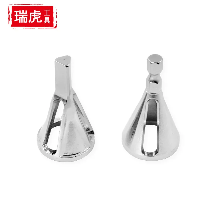 

New Chamfer Tool Deburring Outside Chamferer Silver Six-Slot Triangular Handle Hexagonal Shank Chuck Electric Drill Tool