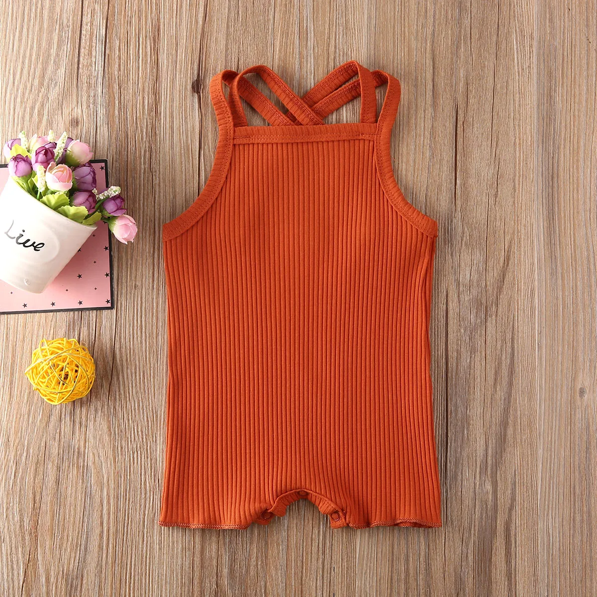 2020 Baby Summer Clothing Baby Kids Boy Girl Infant Romper Jumpsuit Cotton Outfits Set Ribbed Solid Clothes Baby Bodysuits comfotable Baby Rompers