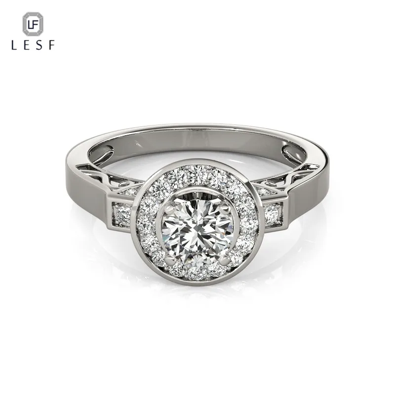 

LESF Product 925 Sterling Silver Ring Vintaqe Wedding Ring Round Cut For Women Bridesmaid Gifts Jewelry