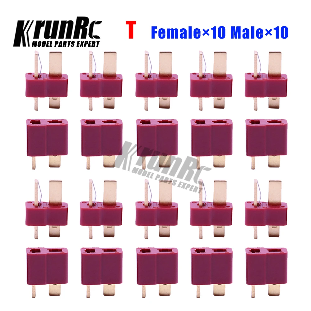 20PCS / 10Pairs T Plug Connector for RC LiPo Battery Helicopter Male and Female Classification Kit | Игрушки и хобби
