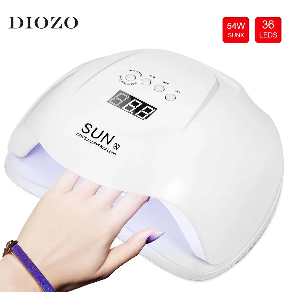SUN X 54W Led УФ лампа Сушилка для ногтей с 4 таймером 36 светодиодов анти перчатками