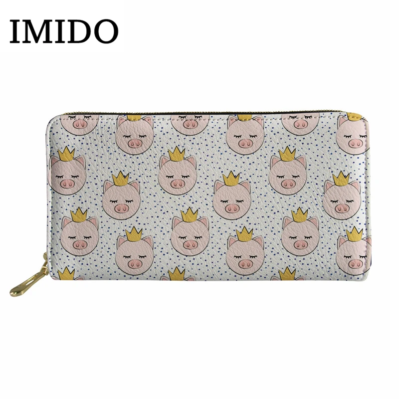 IMIDO Kawaii кошелек с рисунком поросенка из мультфильма, сумка для монет для девочек, кошелек для кредитных карт, женский кошелек, Forever Young, бумажник модный кошелек - Цвет: WLL1362Z21