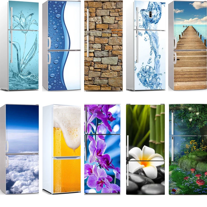 

Wholesale 3D Fruit Vegetables Self Adhesive Dishwasher Refrigerator Freeze Sticker Kid's Art Fridge Door Cover Wallpaper