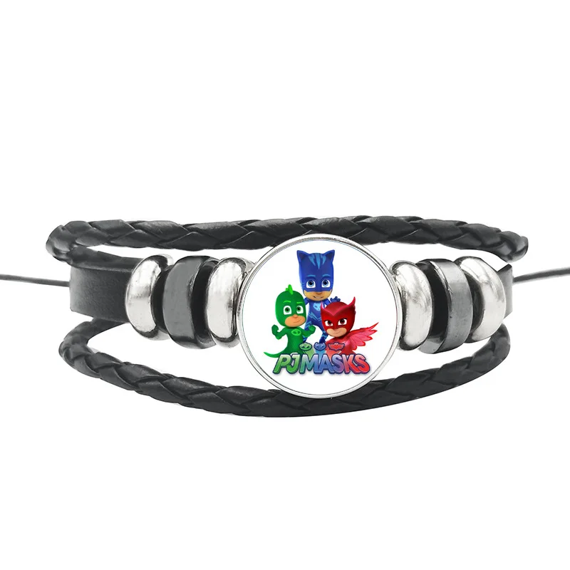 PJ маска Juguete Time Gem черный кожаный браслет для пары Catboy Owlette Gekko PJ Маски фигурки Pareja pulsera подарки S79 - Цвет: 08