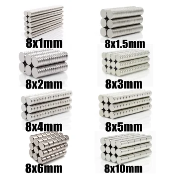 

20~500Pcs N35 Round Magnet 8x1 8x1.5 8x2 8x3 8x4 8x5 8x6 8x10 Neodymium Magnet Permanent NdFeB Super Strong Powerful Magnets