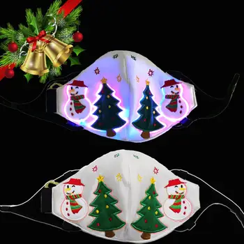 

New Christmas Glowing Face Mask Reusable Xmas Party Led Glowing Cosplay Masks for Event & Party Árbol de Navidad mascarilla