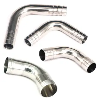 Fit Tube I.D 25/32/38/45/51mm 304 Stainless Steel Sanitary 90 Degree Elbow Pipe Fitting Hose Barb Connnector 1