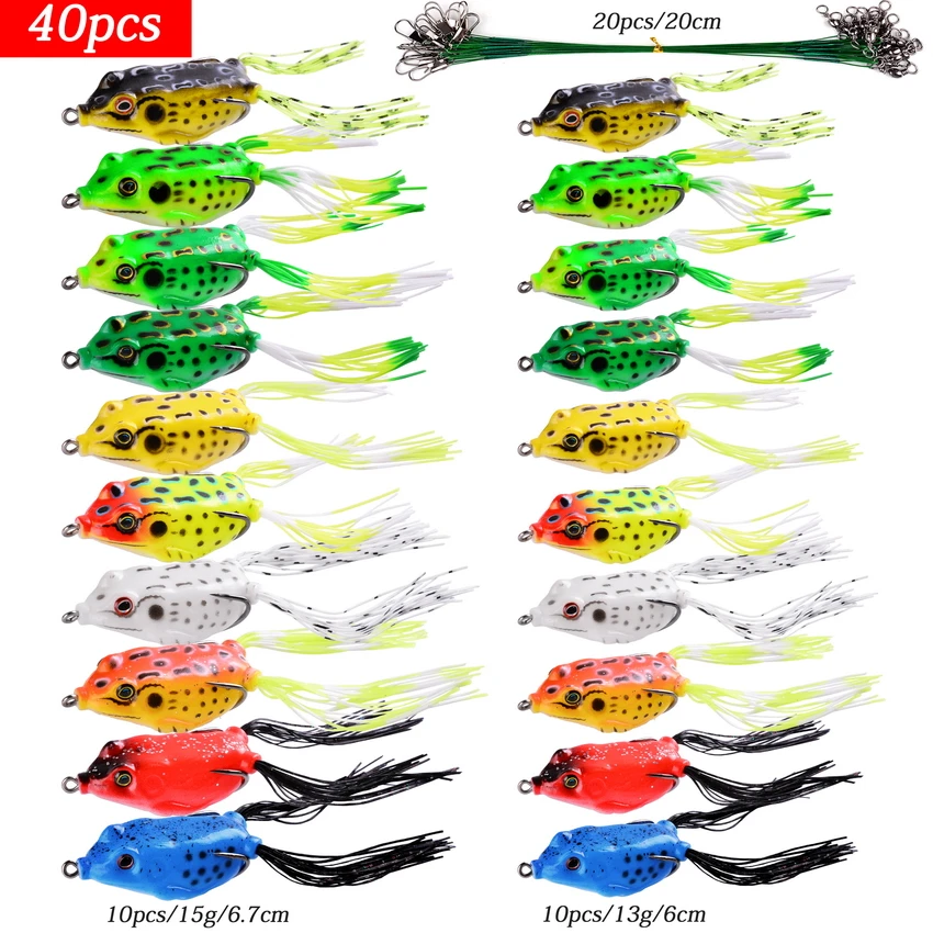 

1Set Soft Frog Shape Fishing Lures Kit Double Hooks 6g 9g 13g Topwater Ray Frog Artificial Minnow Crank Soft Bait Fishing Tackle