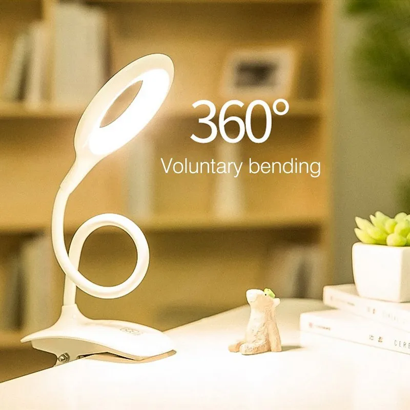 

Desk Lamp Clip USB Rechargeable LED Clip Reading Light Gooseneck Touch Table Lamp for Headboard and Bedroom