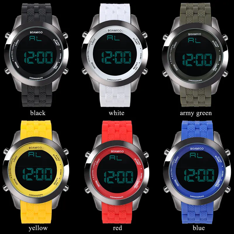 Мужские спортивные цифровые часы в стиле милитари наручные со светодиодным