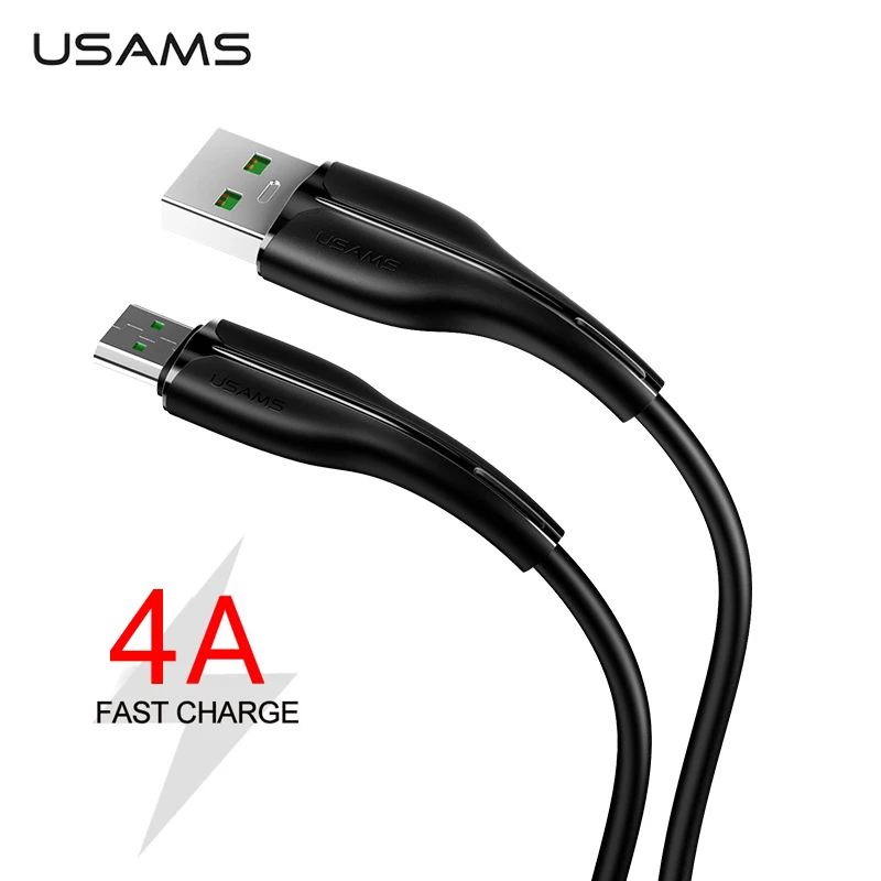 USAMS 4A Micro кабель для быстрой зарядки microusb данных Шнур OPPO R15 R11s R11 plus R9 R7 зарядный