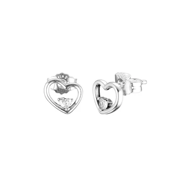 

Valentine's Day Shape of My Heart Earring Studs Sterling Silver Jewelry Woman DIY Fashion Jewelry Party Earrings