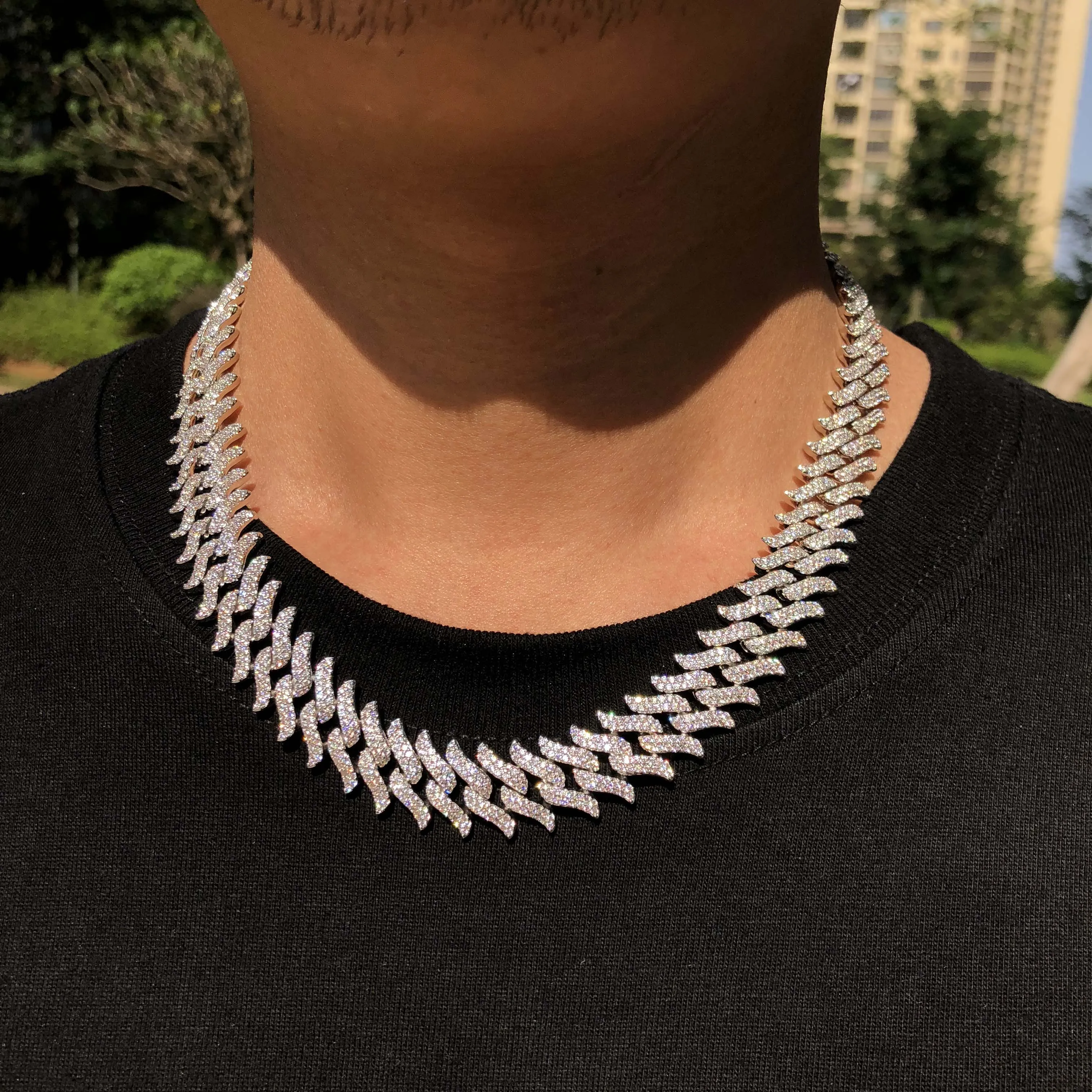 Iced out thorn chain 15mm for men|Chain 