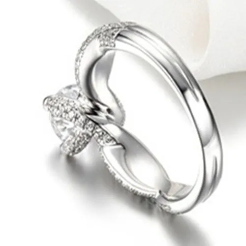 8,0 мм F VS1 тест положительное серебро 2CT Moissanite бриллиантовое кольцо супер люкс помолвка для женщин юбилейные ювелирные изделия 925