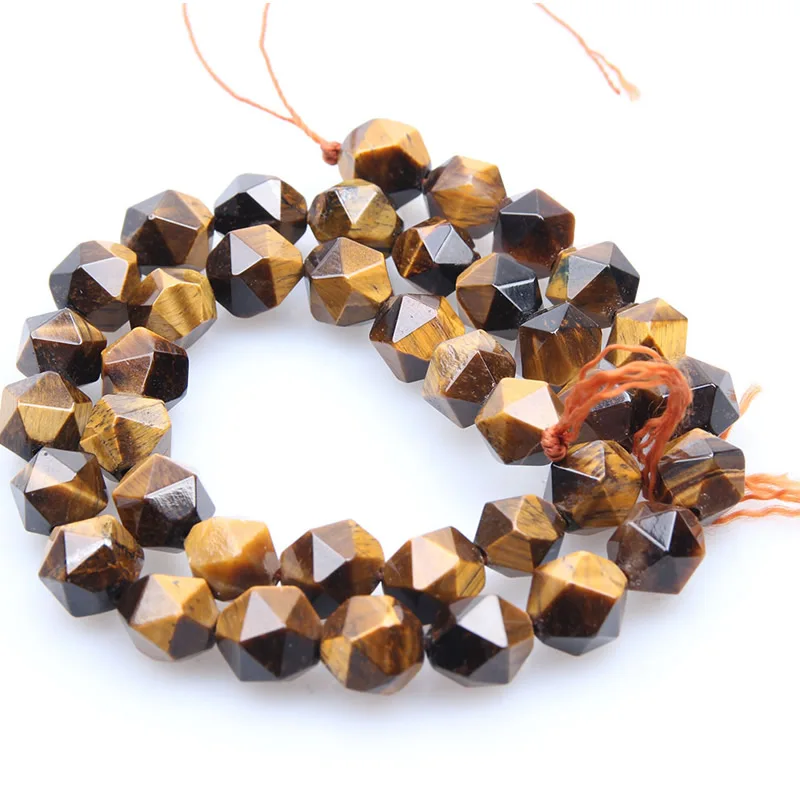 

wholesale Natural Loose Round Faceted Tiger Eye Stone Beads For Jewelry Making Bracelet 6/8/10mm Pick