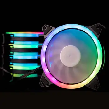 

PC Computer RGB Adjust LED Fan Cooler 4Pin Cooling Remote Control Heatsink Silent Gaming Case Cooler Fan With Controller