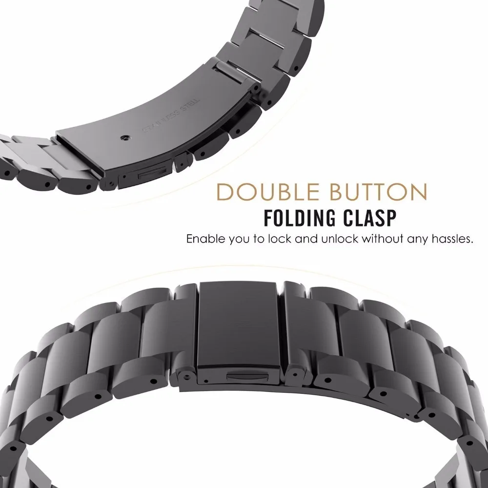 Ремешок для часов SAMSUNG Galaxy Watch 42 мм 46 мм GEAR S3 Active2 классический быстросъемный из нержавеющей стали 18 мм 22 мм 20 мм 24 мм