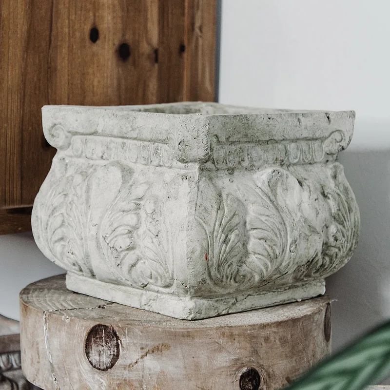 

Roman Square Antique Handcrafted Terra Cotta Garden Flower Pots Planter