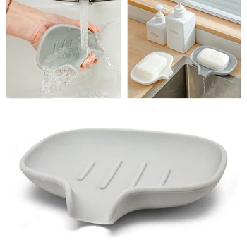 

Sponge Holder Bathroom Storage Rack Drain Soap Box Portable Non-Slip Sponge Drain Tray Shower Soap Dish Plate Holder