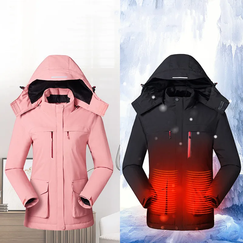 

NEW Winter Electric Heating Hooded Coat Jacket Temperature Control USB Abdomen Back Intelligent Vest Thermal Clothing Fishing