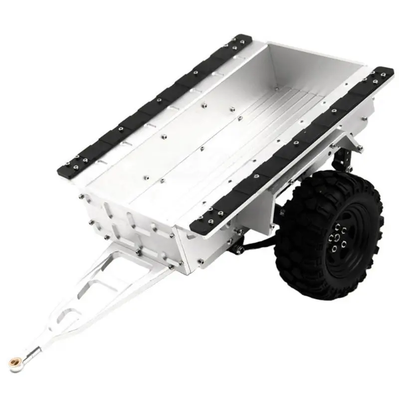 SILVER Металлический прицеп для TRX4 D90 SCX10 1/10 4WD RC автомобилей запчасти - Цвет: SILVER