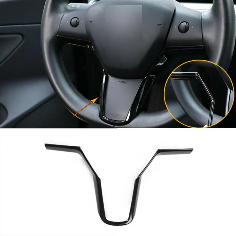 Авто ABS внутренняя Накладка для рулевого колеса подходит Tesla модель 3 2017 2019 Новое и