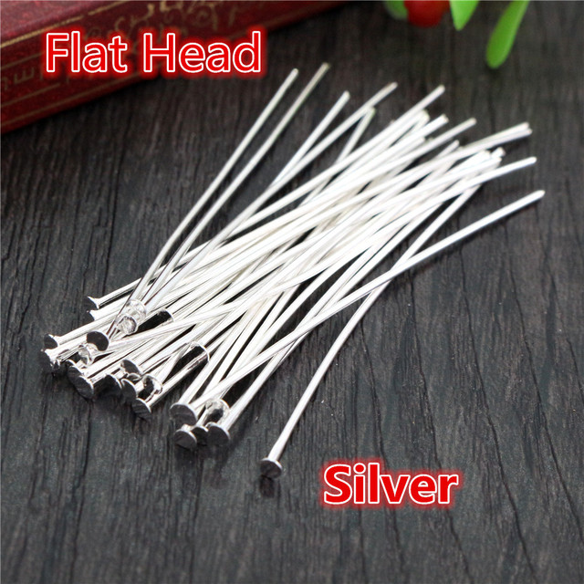 16 20 25 30 35 40 45 50mm Flat Head/Ball Head/Eye Head Pins Metal Headpins For Jewelry Findings Making DIY Supplies