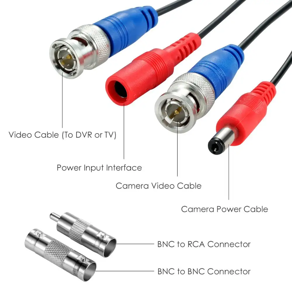 Кабель питания ZOSI для системы видеонаблюдения 18 3 м с разъемом BNC + DC камер и DVR