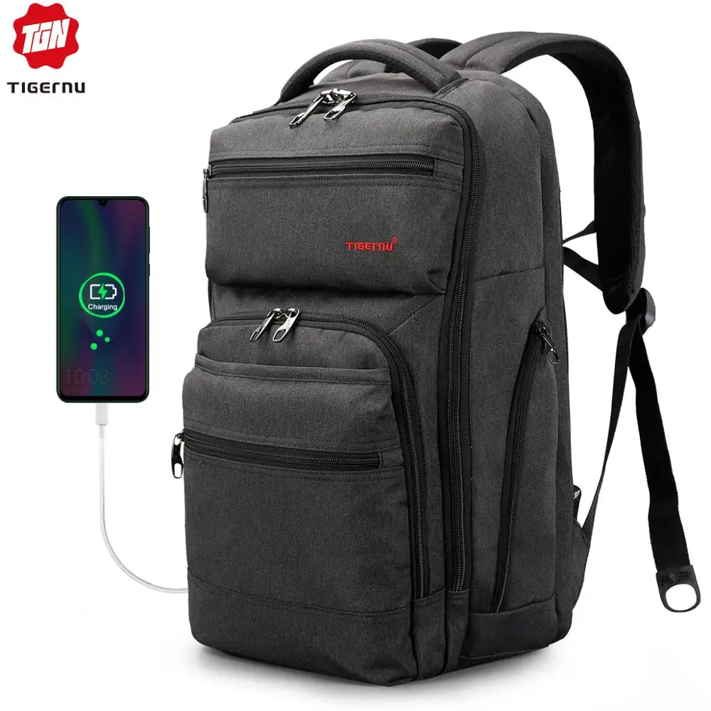 Бренд Tigernu, usb зарядка, 15,6 дюймов, для ноутбука, Противоугонный, мужской модный школьный рюкзак, мужской, прочный, Mochila, для путешествий, повседневные сумки для мальчиков