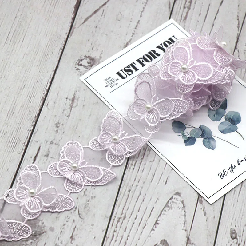 Lace Fabric Lace Ribbon Lace Sewing Supplies Lace Sewing Accessories Butterfly Flower Soluble Organza Lace Trim Knitting Embroidered DIY Patchwork