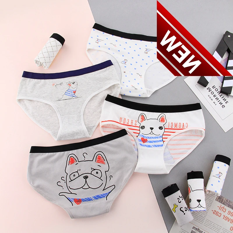 

Cotton And Dog Painting Children From 12 To 20 Years Old, Daily Underwear And Low Waist Children's Underwear Calcinha Infantil